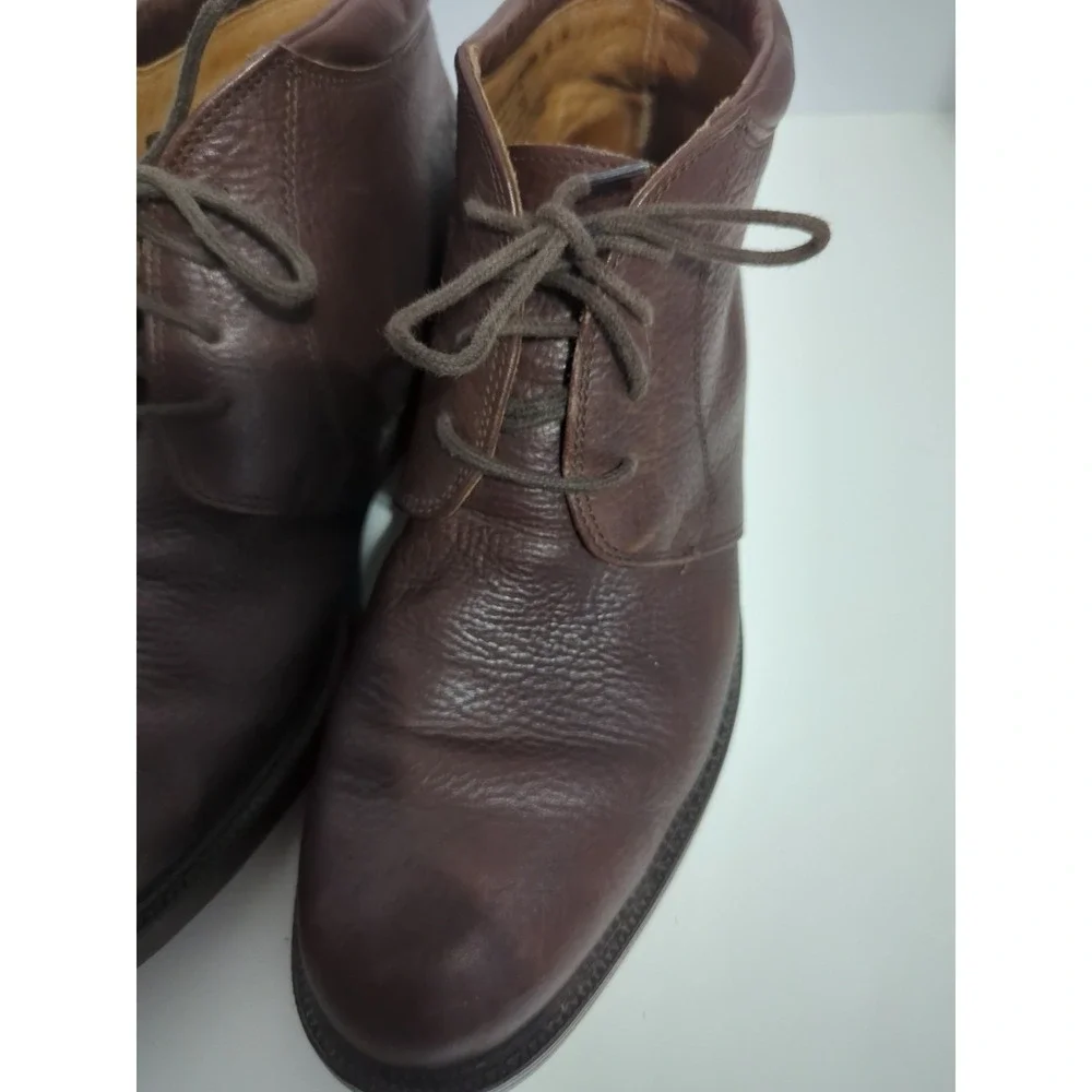 Eddie Bauer Boots Mens Sz 11 M Brown Pebble Leather Chukka Lace Up Casual Italy